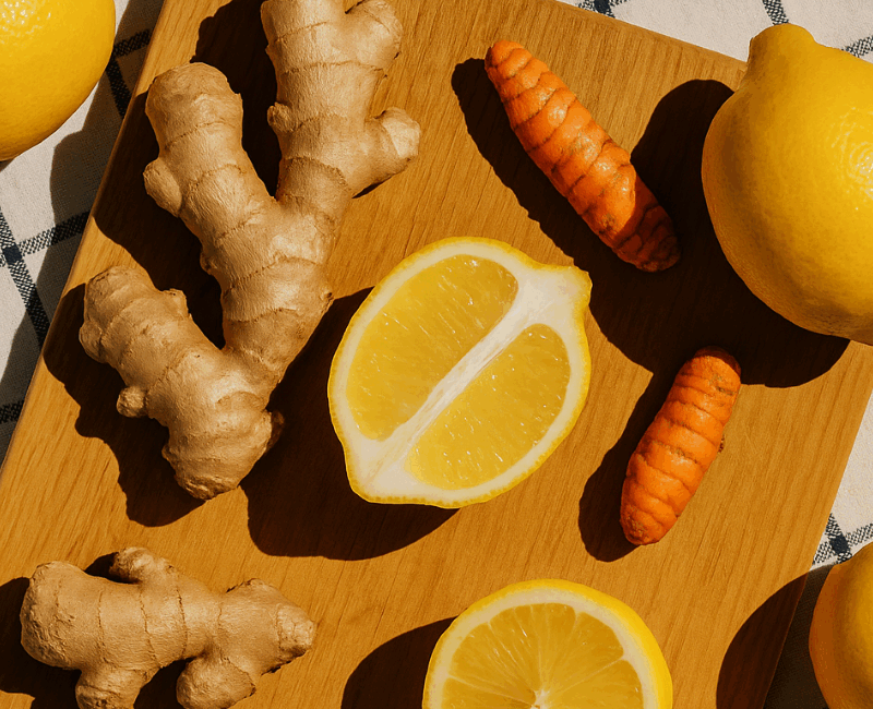 Imbir, cytryna i kurkuma