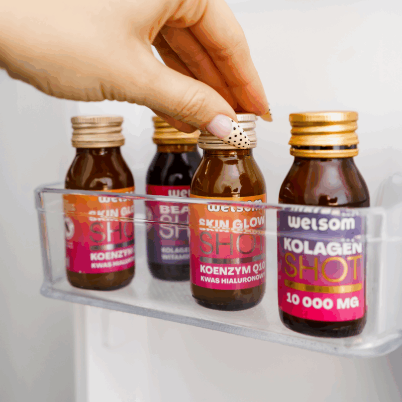 Shoty beauty Welsom – Skin Glow i Kolagen Shot 10 000 mg, nutrikosmetyki w codziennym rytuale self-care
