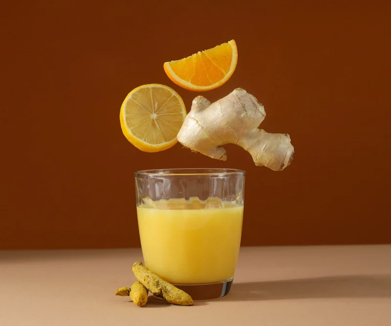 Ginger shot z kurkumą, pomarańczą i imbirem